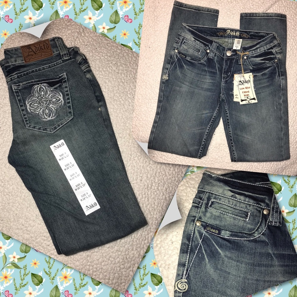 Adiktd Low Rise Fitted Jean BNWT Sz 2